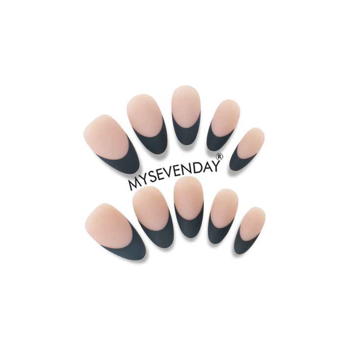 Elegant Press-On Nail Set with Stylish Half-Moon Design Kalsten