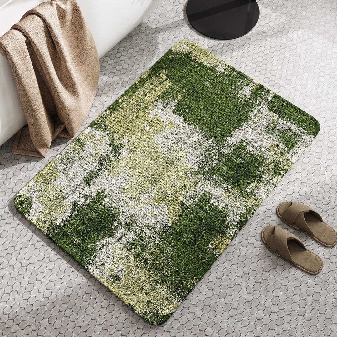 Soft Linen Textured Bathroom Mat