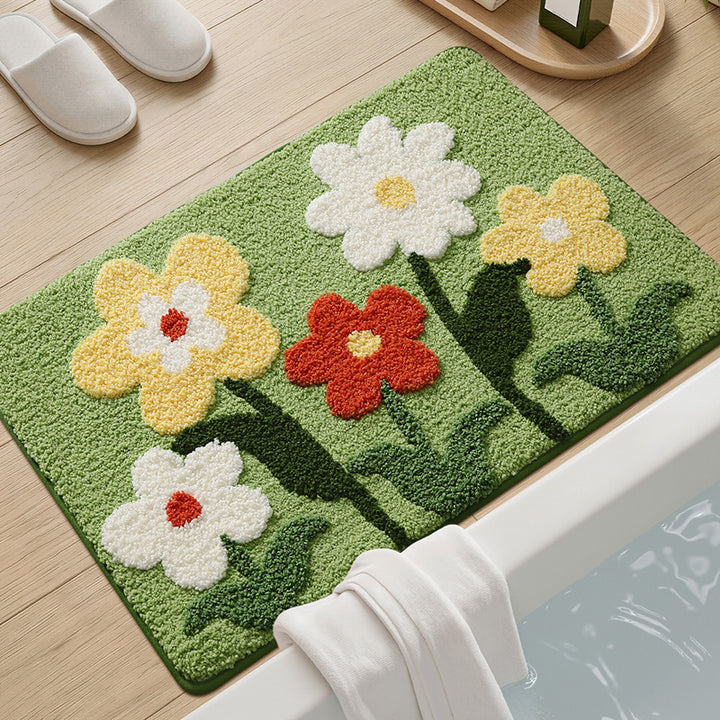 Vintage Floral Bath Mat Kalsten