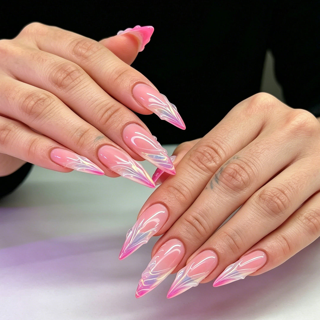 Artistic Accented Stiletto Nail Enhancements Kalsten