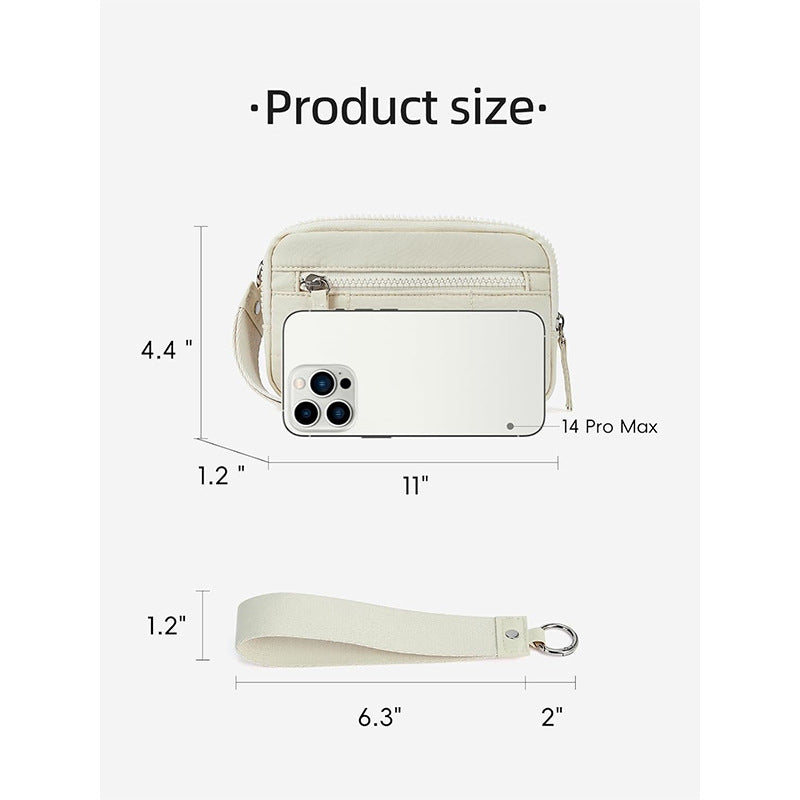 Stylish and Practical Cosmetic Clutch with Removable Carrying Strap Kalsten