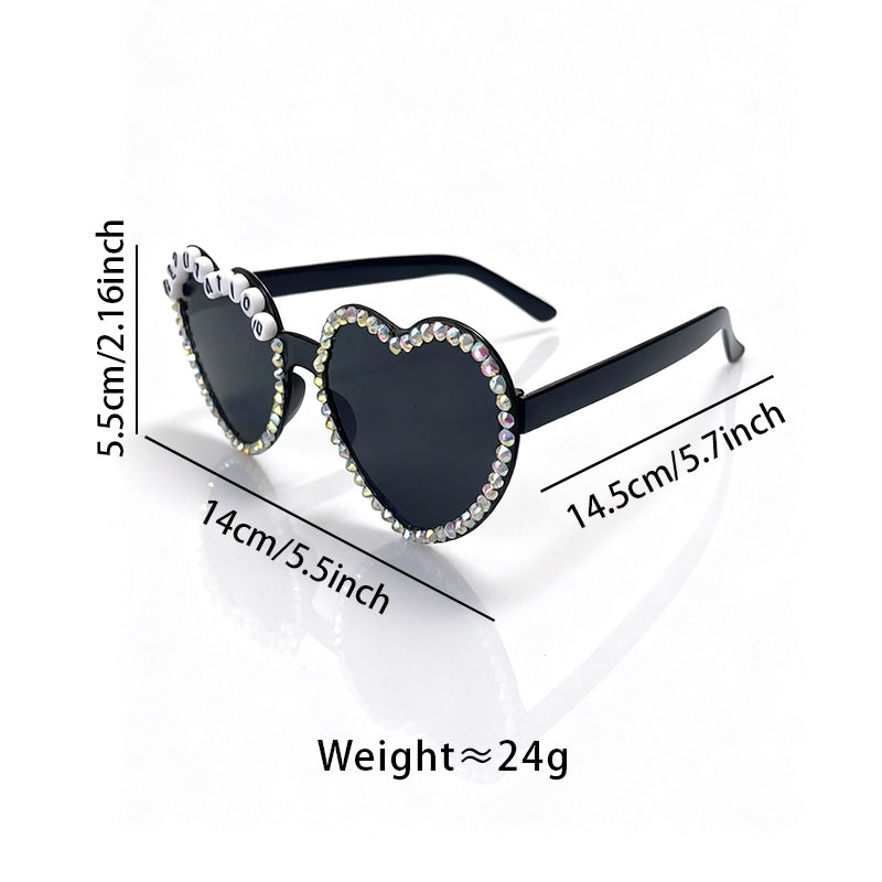 Heart-Shaped Rhinestone-Embellished Sunglasses Kalsten 1787141205