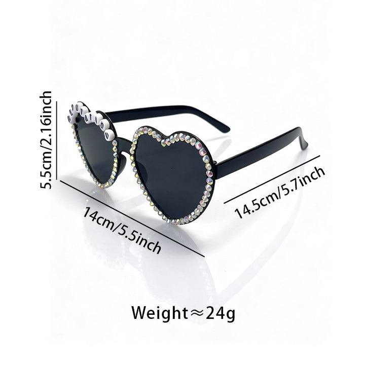 Heart-Shaped Rhinestone-Embellished Sunglasses Kalsten 1787141205