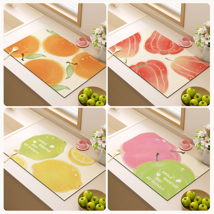 Artistic Fruit-Themed Kitchen Mat Kalsten