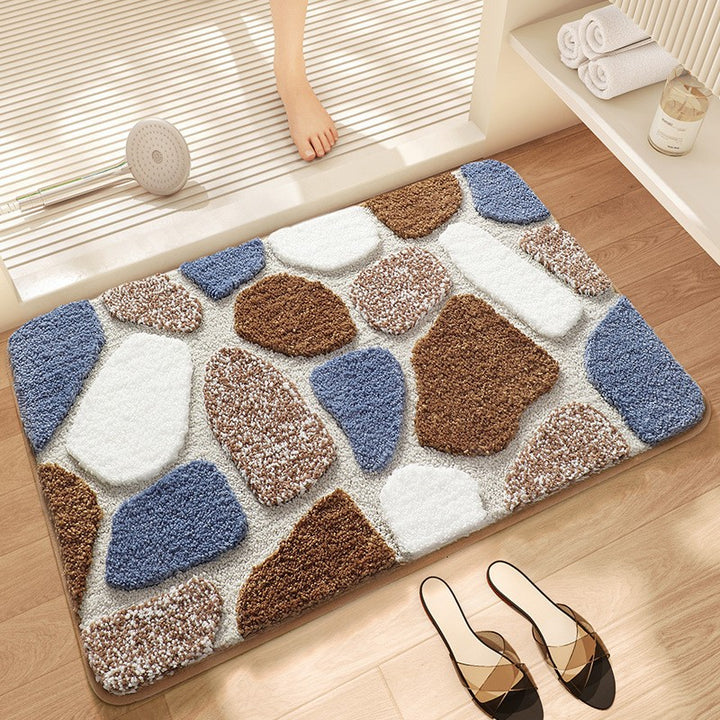 Unisex Textured Stone Pattern Bathroom Mat Kalsten