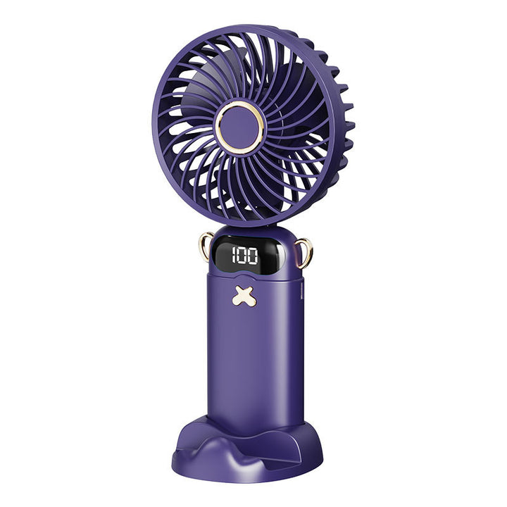 Cooling rechargeable handheld mini fan with digital battery display and cute desktop stand Kalsten