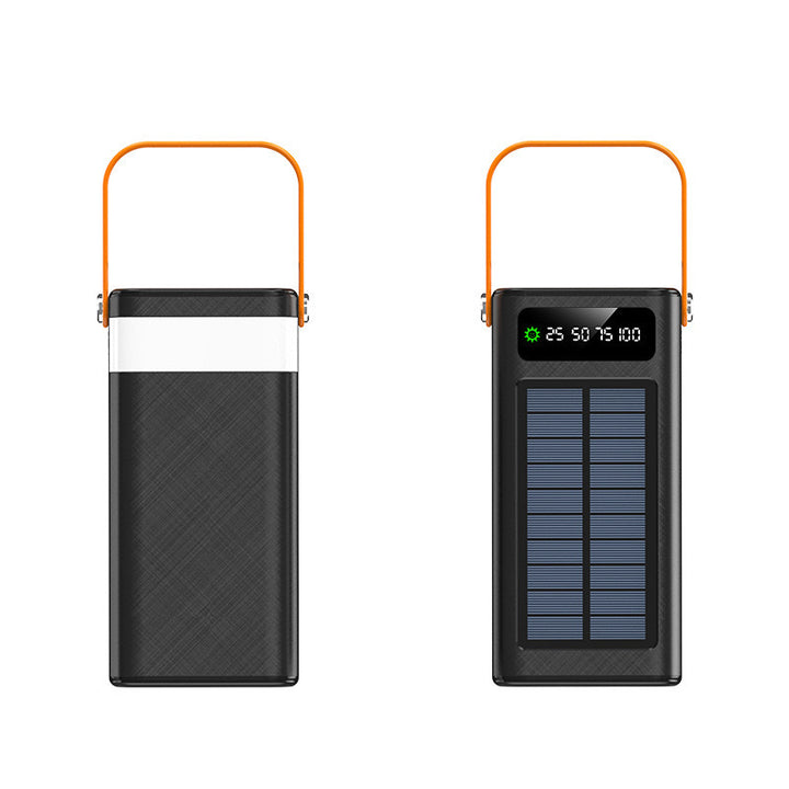 Portable solar power bank with ergonomic carrying handle and intelligent power display Kalsten