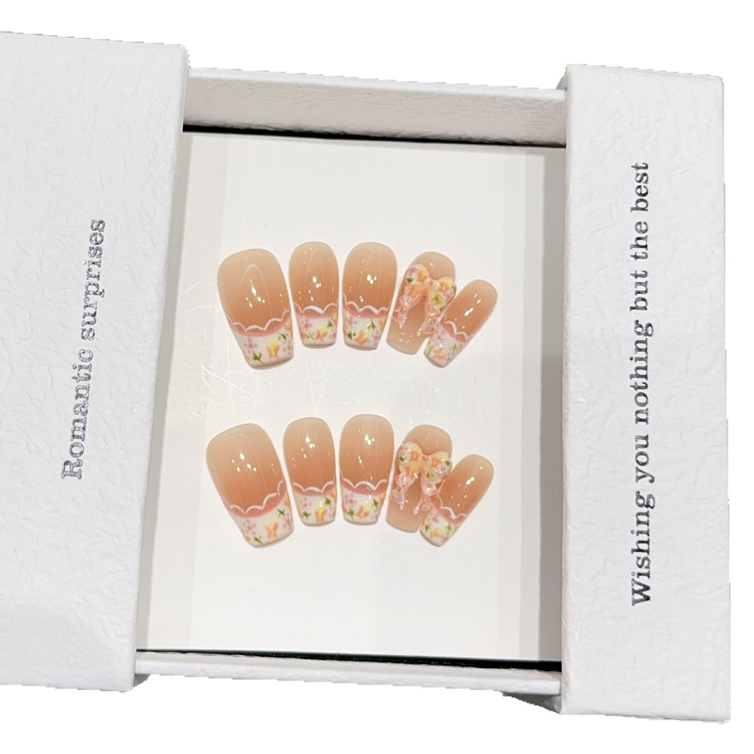 Artificial nail tips with romantic flower designs Kalsten