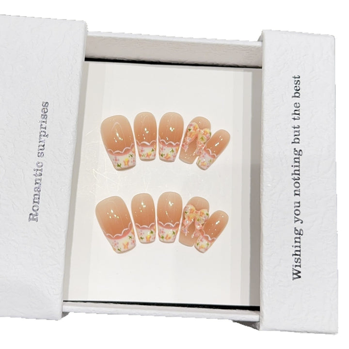 Artificial nail tips with romantic flower designs Kalsten