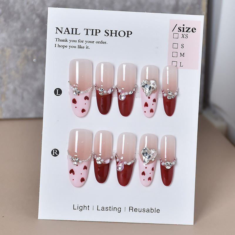 Glamorous Rhinestone-Embellished Stiletto Press-On Nails Kalsten