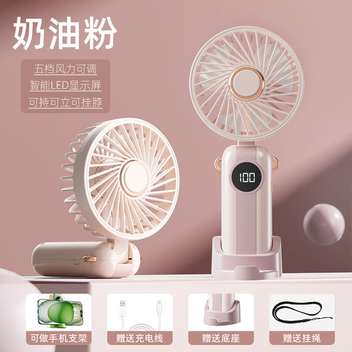 Unisex Portable Fan with Smart LED Display and Variable Speed Control Kalsten