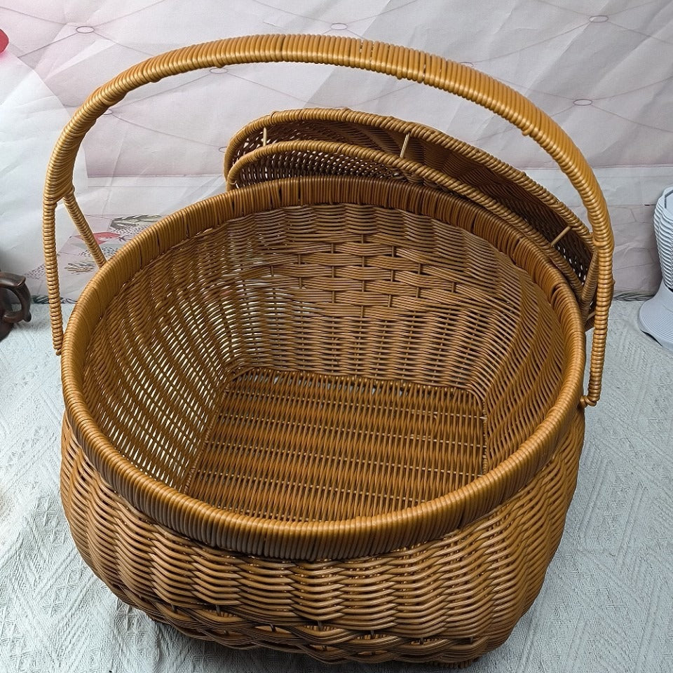 Lidded Woven Storage Basket Kalsten