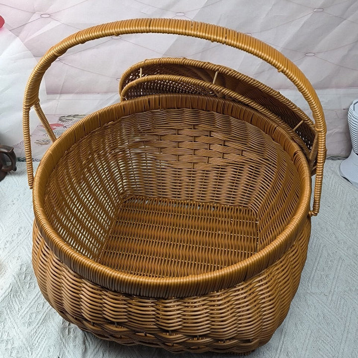 Lidded Woven Storage Basket Kalsten
