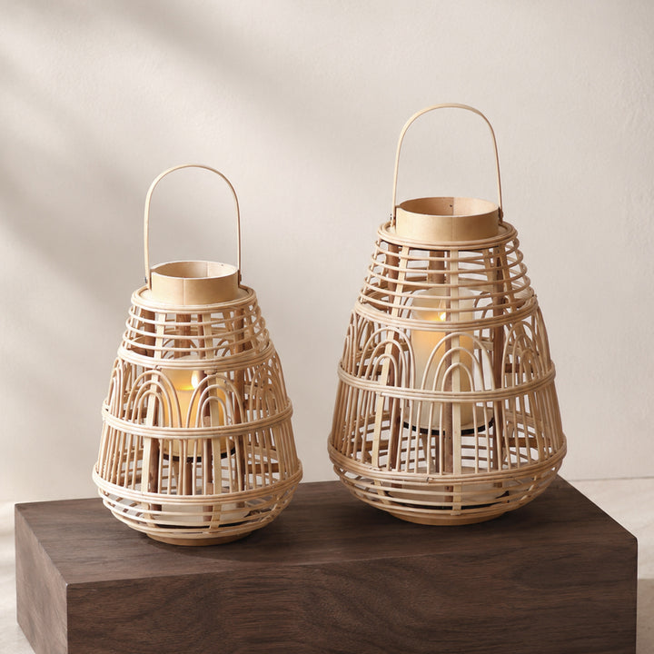 Rustic Rattan Lantern Kalsten