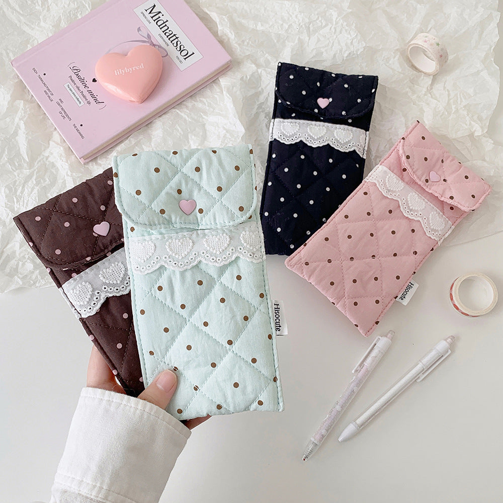 Quilted Heart Detail Pencil Case Kalsten