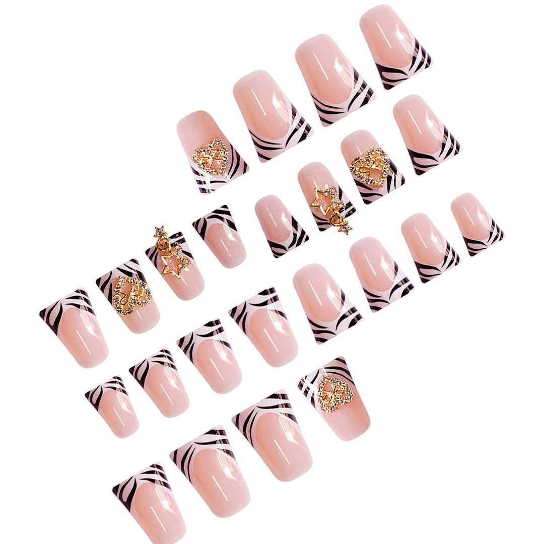 Stylish Rustic French Tip Press-On Nails Kalsten