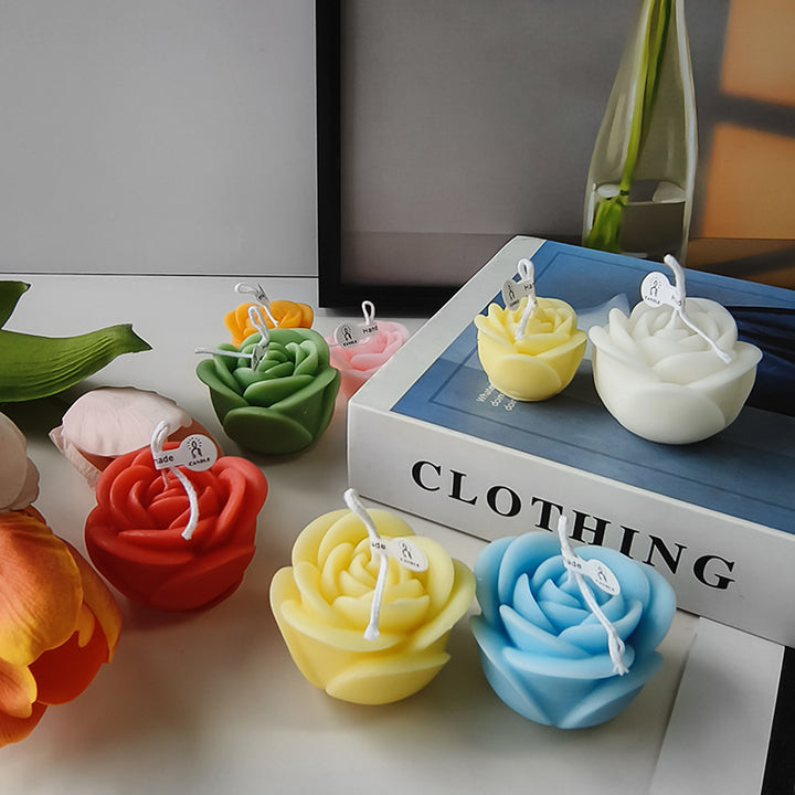 Rose-Shaped Decorative Candle