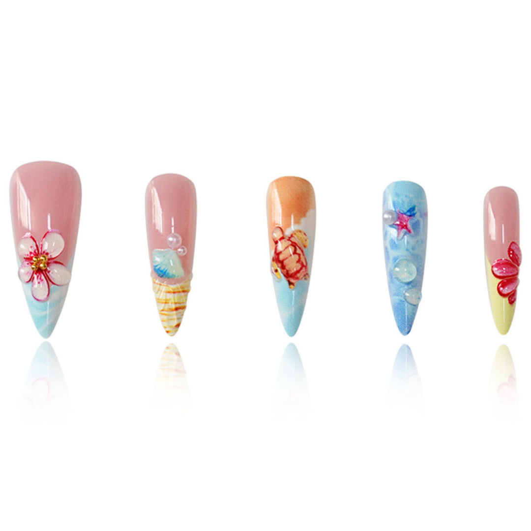 Artistic Ocean-Inspired Nail Art Enhancements Kalsten