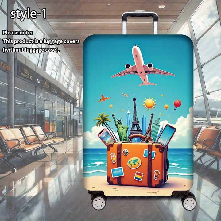 Unisex luggage cover with creative world travel motif Kalsten
