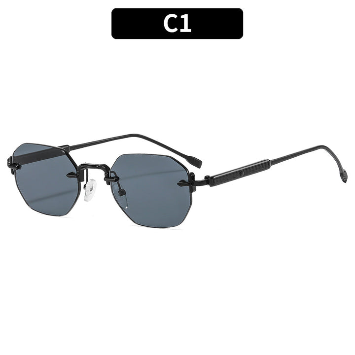 Octagonal Frame Sunglasses with Premium Metal Accents