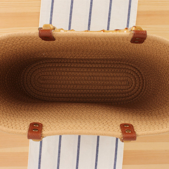 Elegant basket bag with bamboo handles Kalsten