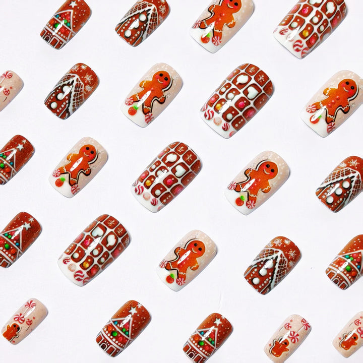 Artificial nails in gingerbread house design Kalsten