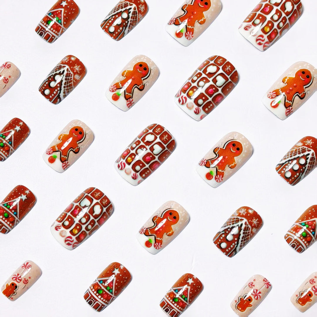 Gingerbread-Themed Nail Art Kalsten