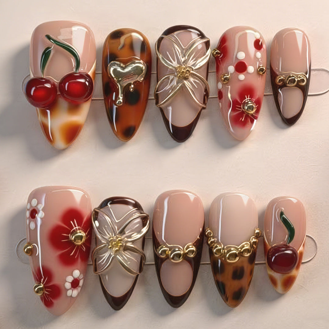 Exclusive art nail collection with floral designs Kalsten