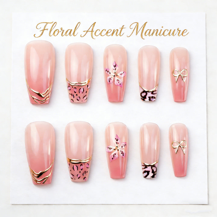 Artificial nails with floral accents Kalsten