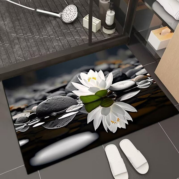 Reflective Floral Bath Mat