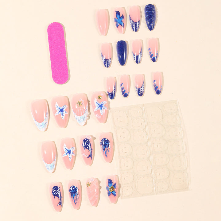 Artistic Marine-Themed Nail Art Extensions Kalsten