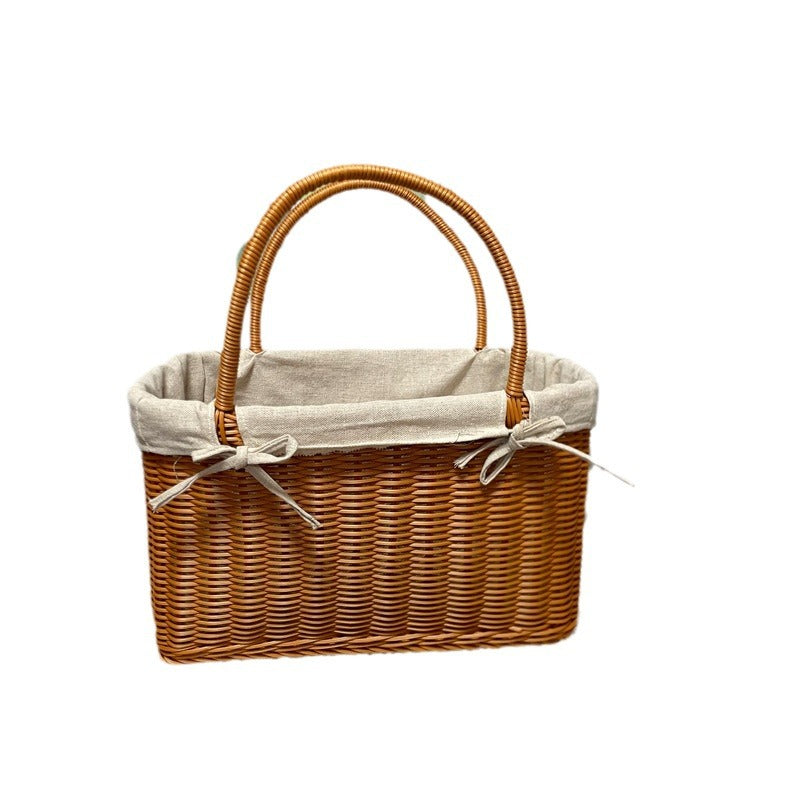 Handcrafted Woven Storage Basket with Liner Kalsten