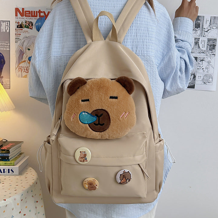 Backpack with Cozy Bear Design and Practical Compartments Kalsten