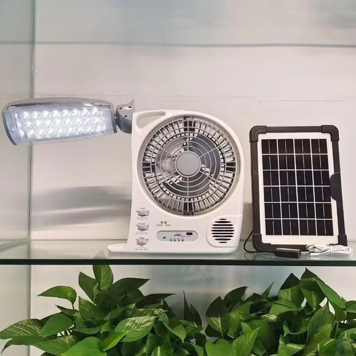 Women's Portable Solar Fan with LED Lighting and USB Charging Function Kalsten