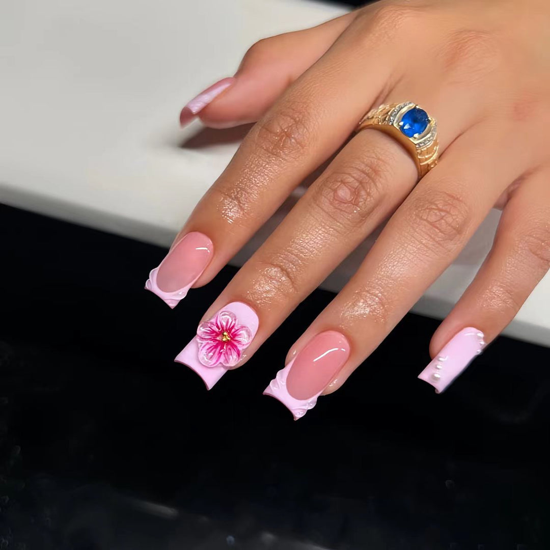Decorative Floral Press-On Nail Extensions Kalsten