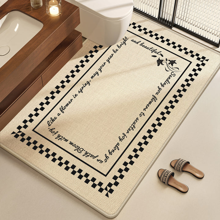 Elegant Floral Bathroom Mat Kalsten