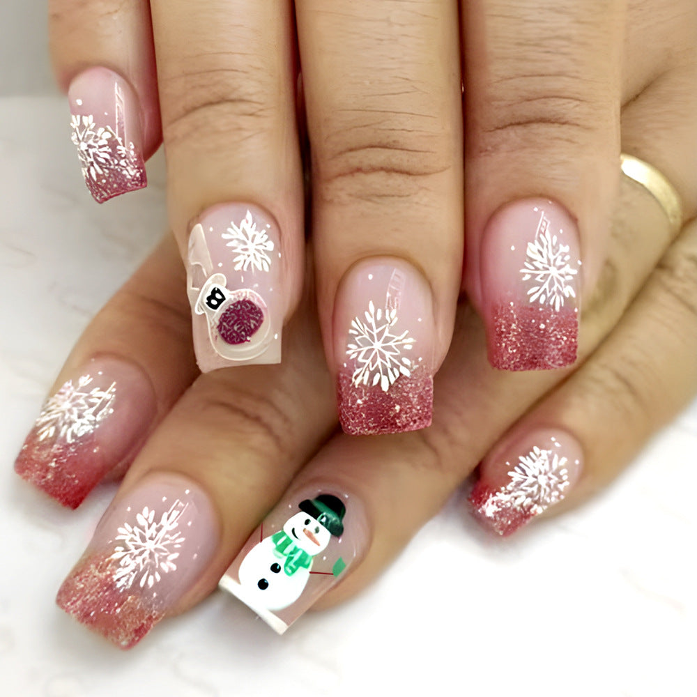 Artistic Winter-Themed Press-On Nail Art Kalsten