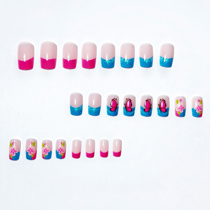 Artificial nails with creative flower and butterfly design Kalsten