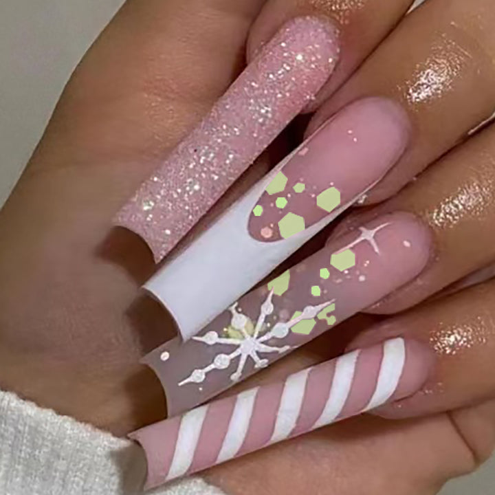 Festive Glittery Press-On Nails Kalsten