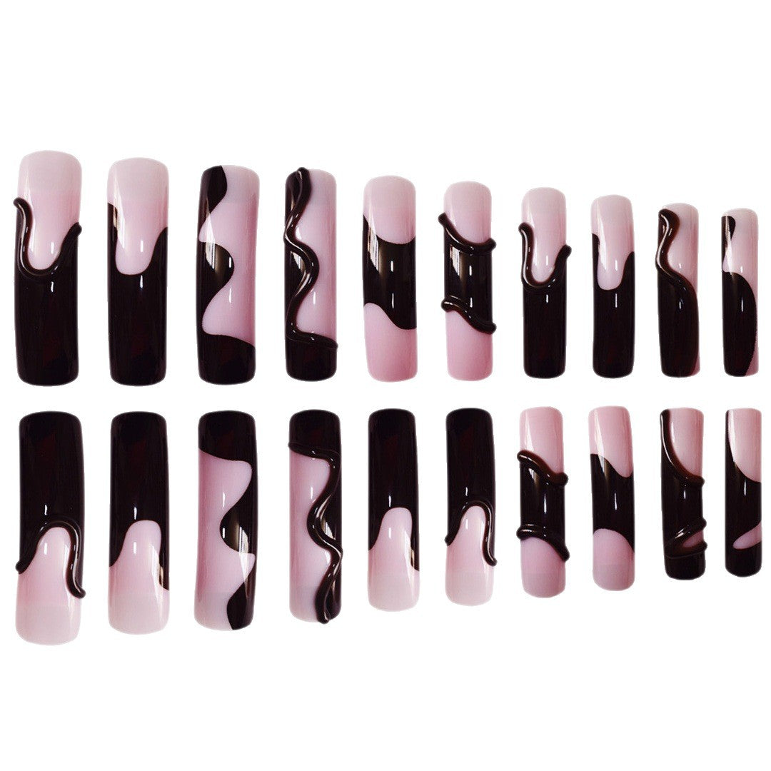 Artistic Press-On Nails with 3D Design Kalsten