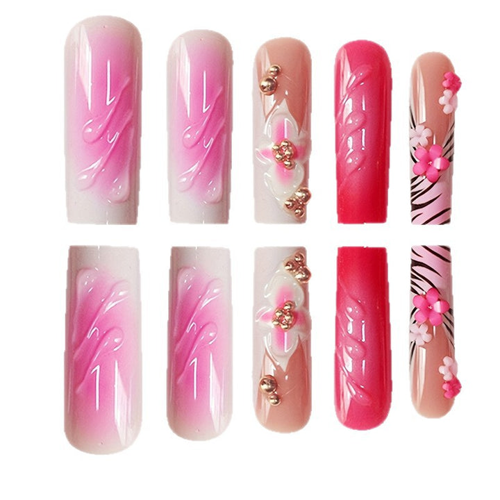 Decorative Floral Press-On Nail Extensions Kalsten