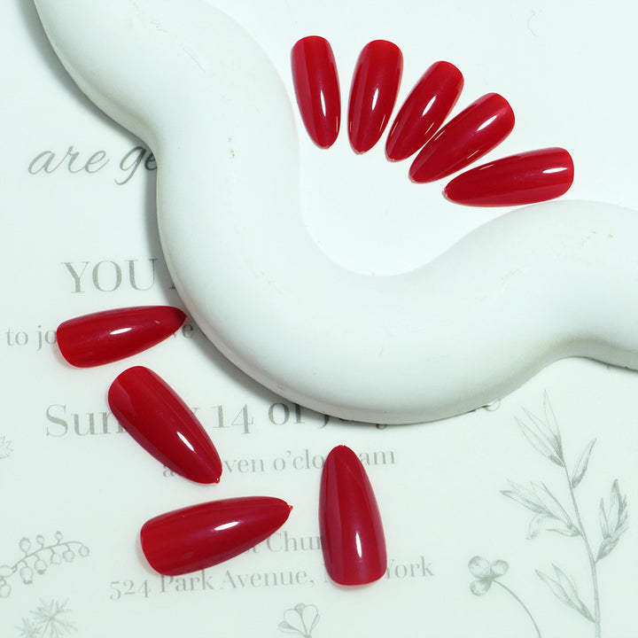 Glossy Stiletto Press-On Nail Set with Durable Adhesive Kalsten