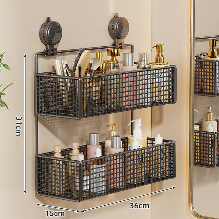 Suction-Mount Vertical Mesh Cosmetic & Toiletry Organizer