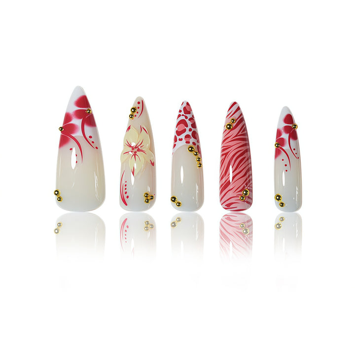 Designer Floral Nail Art Extensions Kalsten