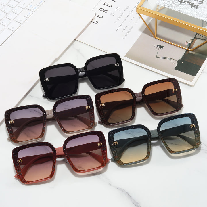 Ladies fashionable square sunglasses with shimmering frame Kalsten