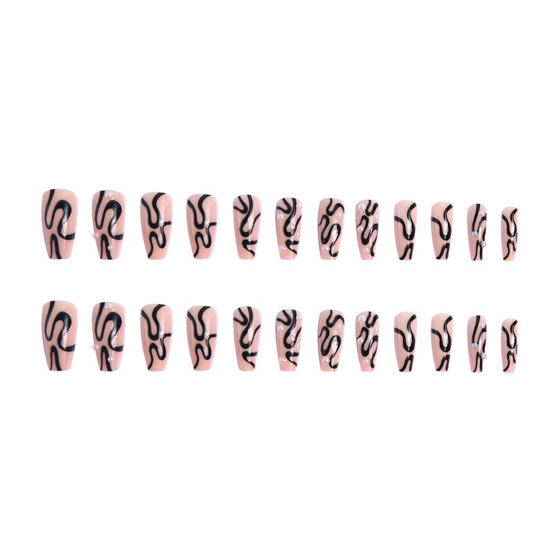 Artificial nails with creative lines design Kalsten