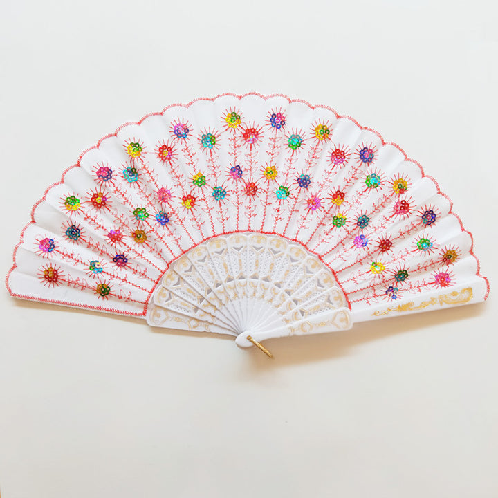 Ladies handcrafted fan with exquisite embroidery Kalsten