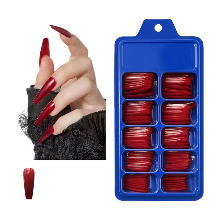 Artificial nails with long French tip design Kalsten