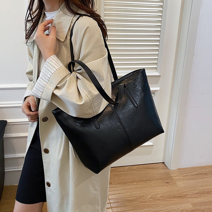 Classic Structured Faux Leather Tote