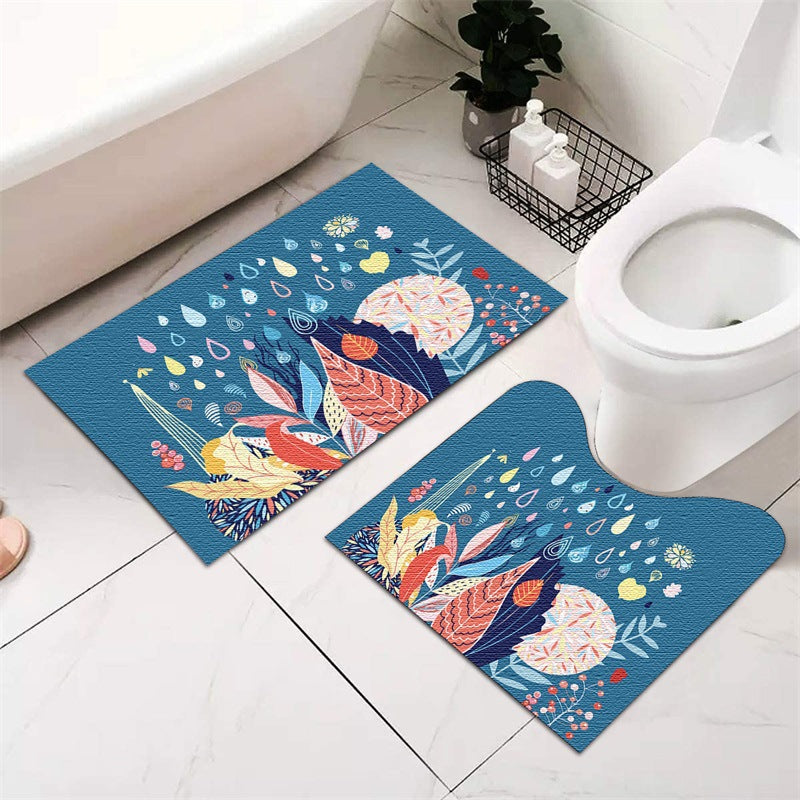 Festive Holiday-Themed Bathroom Mat Set